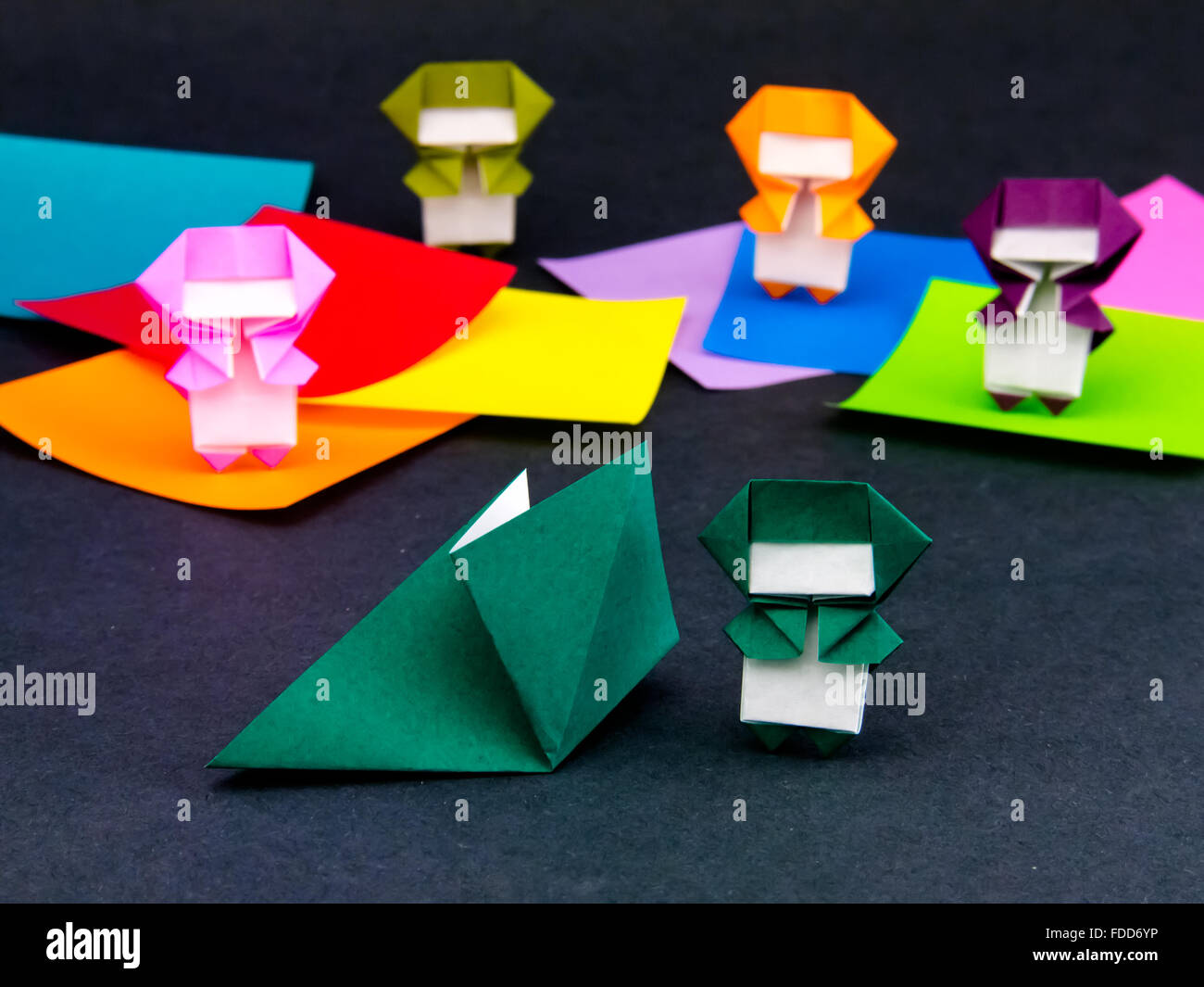 Japanese Origami Toys Folding Instructions; How to Play Stock Photo Alamy