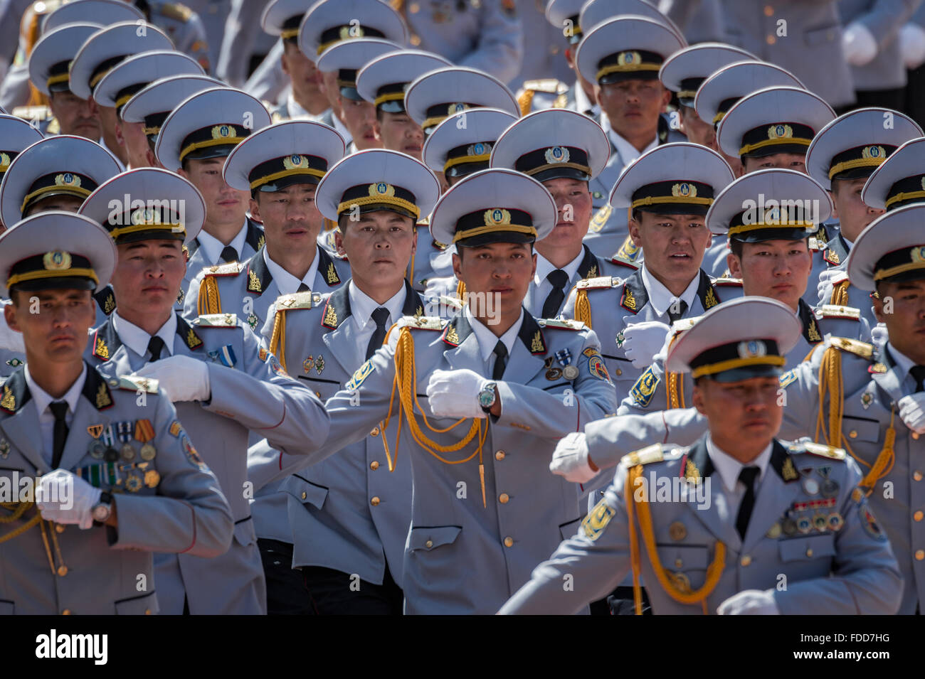 Mongolian Military on parade. Stock Photo