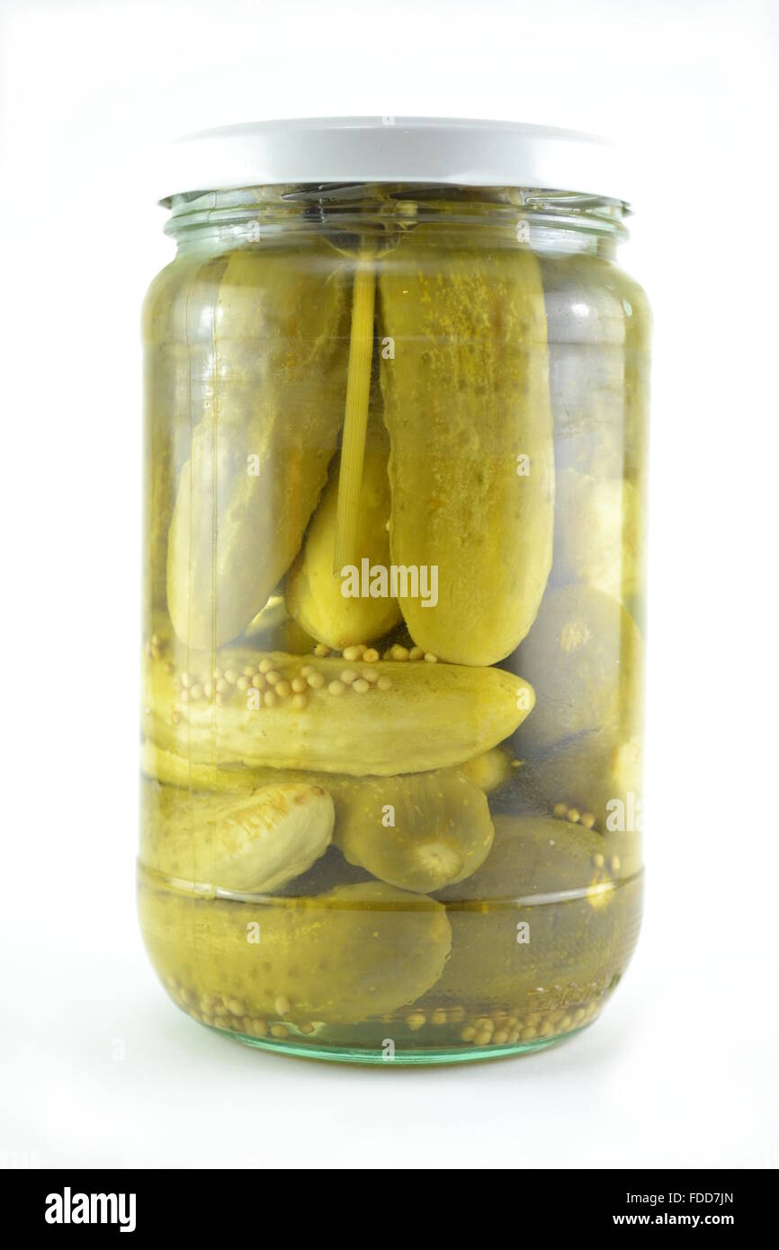 Cucumbers in jar Stock Photo Alamy
