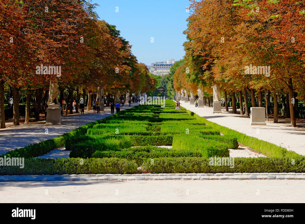 Promenade Buen Retiro Park Madrid Spain ES Stock Photo