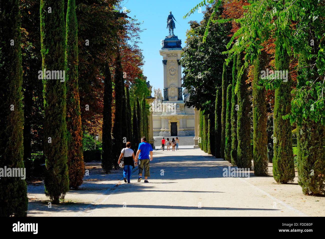 Promenade Buen Retiro Park Madrid Spain ES Stock Photo