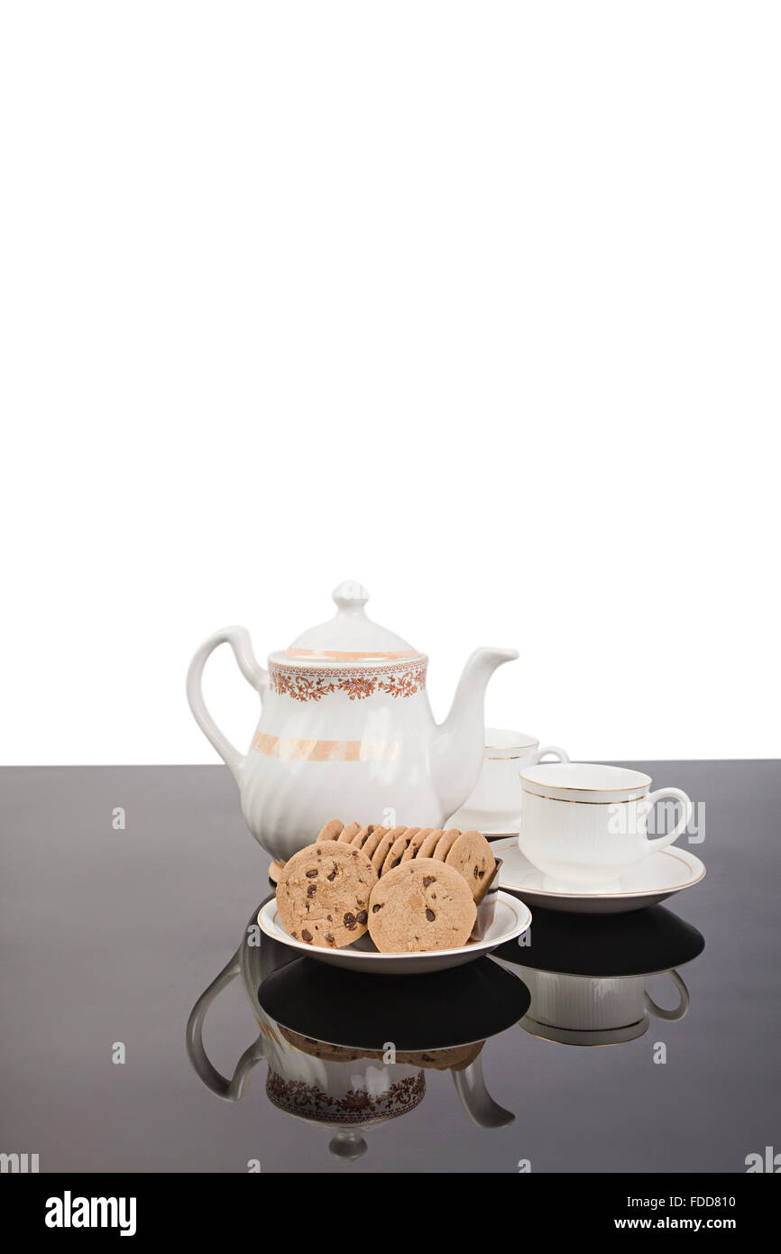 Breakfast Tea and Biscuit nobody Stock Photo Alamy