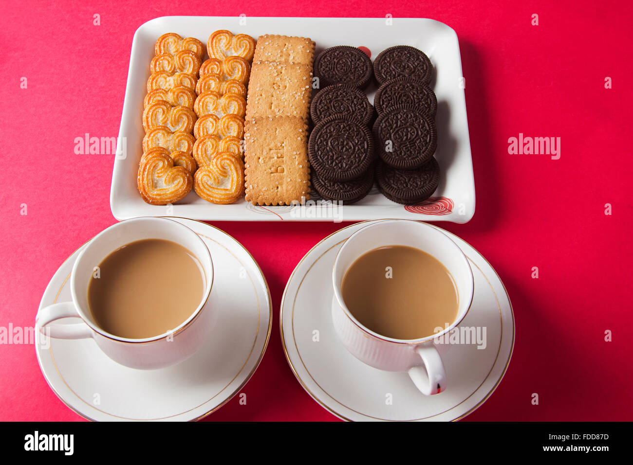 Breakfast Tea and Biscuit nobody Stock Photo Alamy
