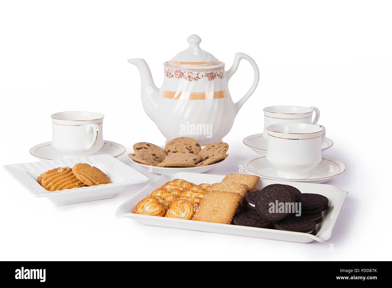 Breakfast Tea and Biscuit nobody Stock Photo Alamy
