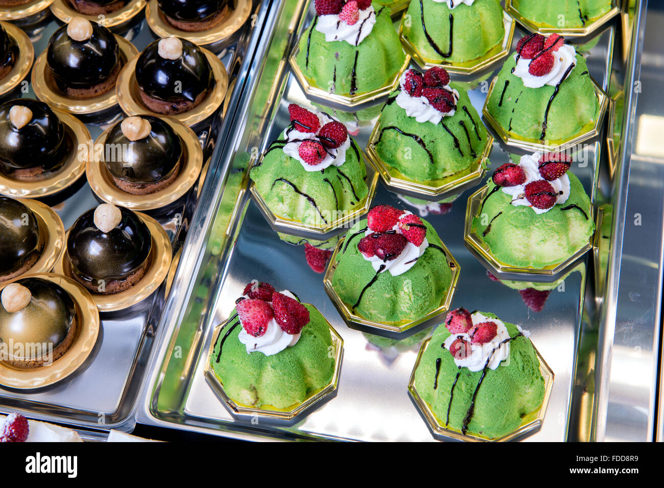 Display of delicious pastries in a italian pastry Stock Photo Alamy