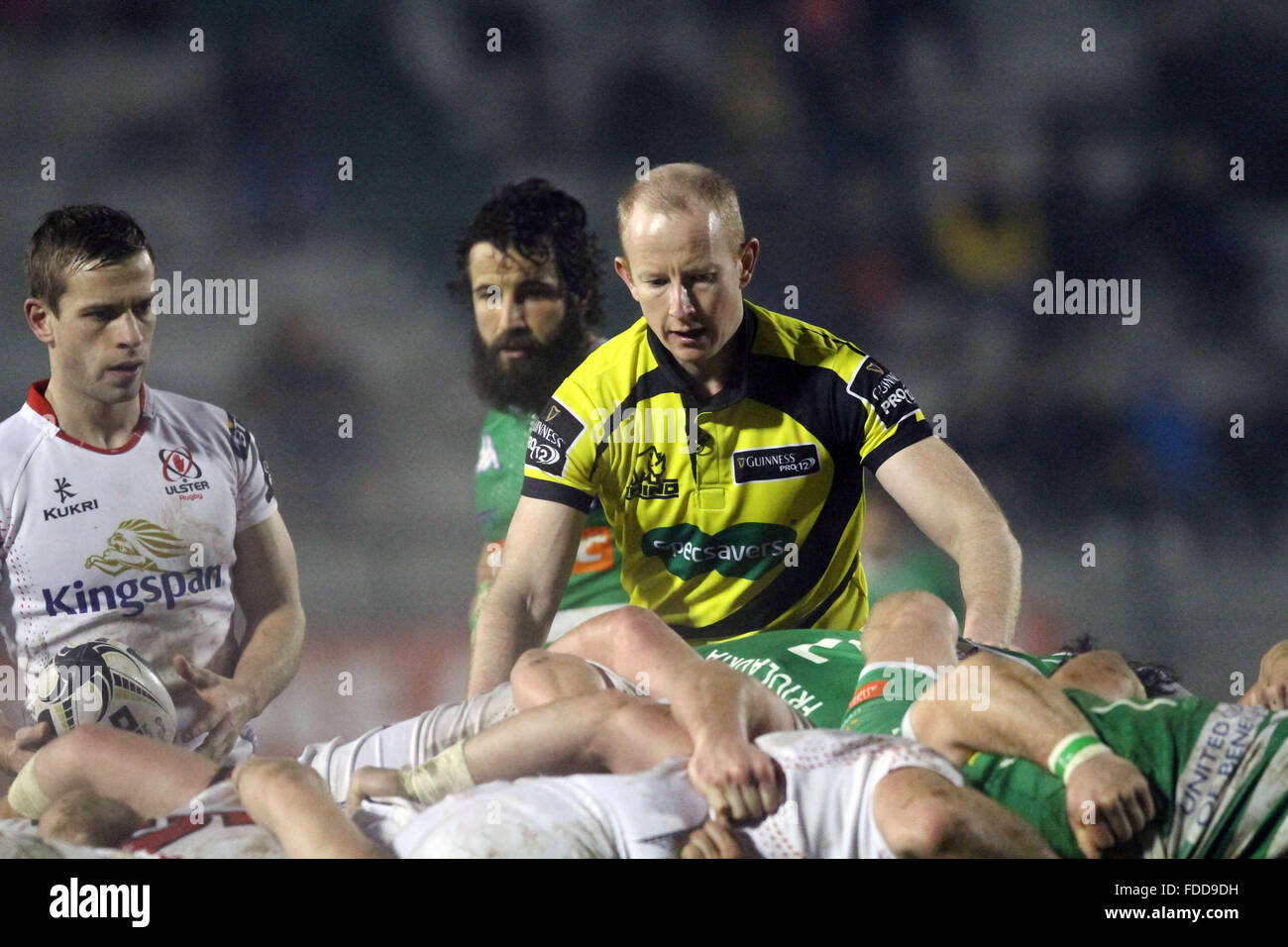 Treviso, Italy. 30th January, 2016. during Rugby Guinness Pro12 match  between Benetton Treviso and Ulster on 30th January, 2016. Credit:  Andrea Spinelli/Alamy Live News Stock Photo
