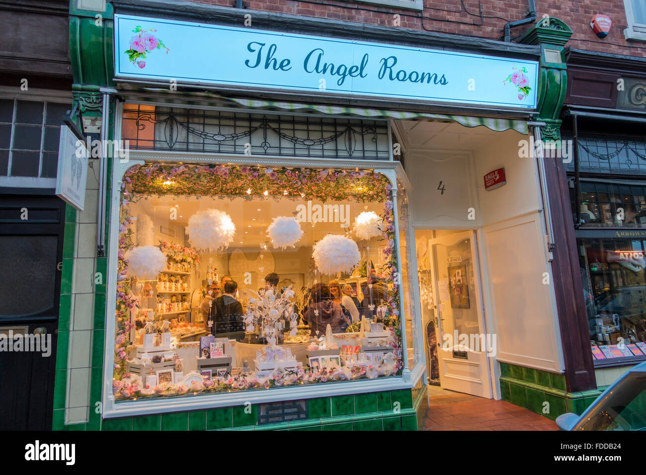 The Angel Rooms unique gift shop situated Broadstairs Kent.  shabby chic  beautiful gifts holding light, positive loving energy Stock Photo