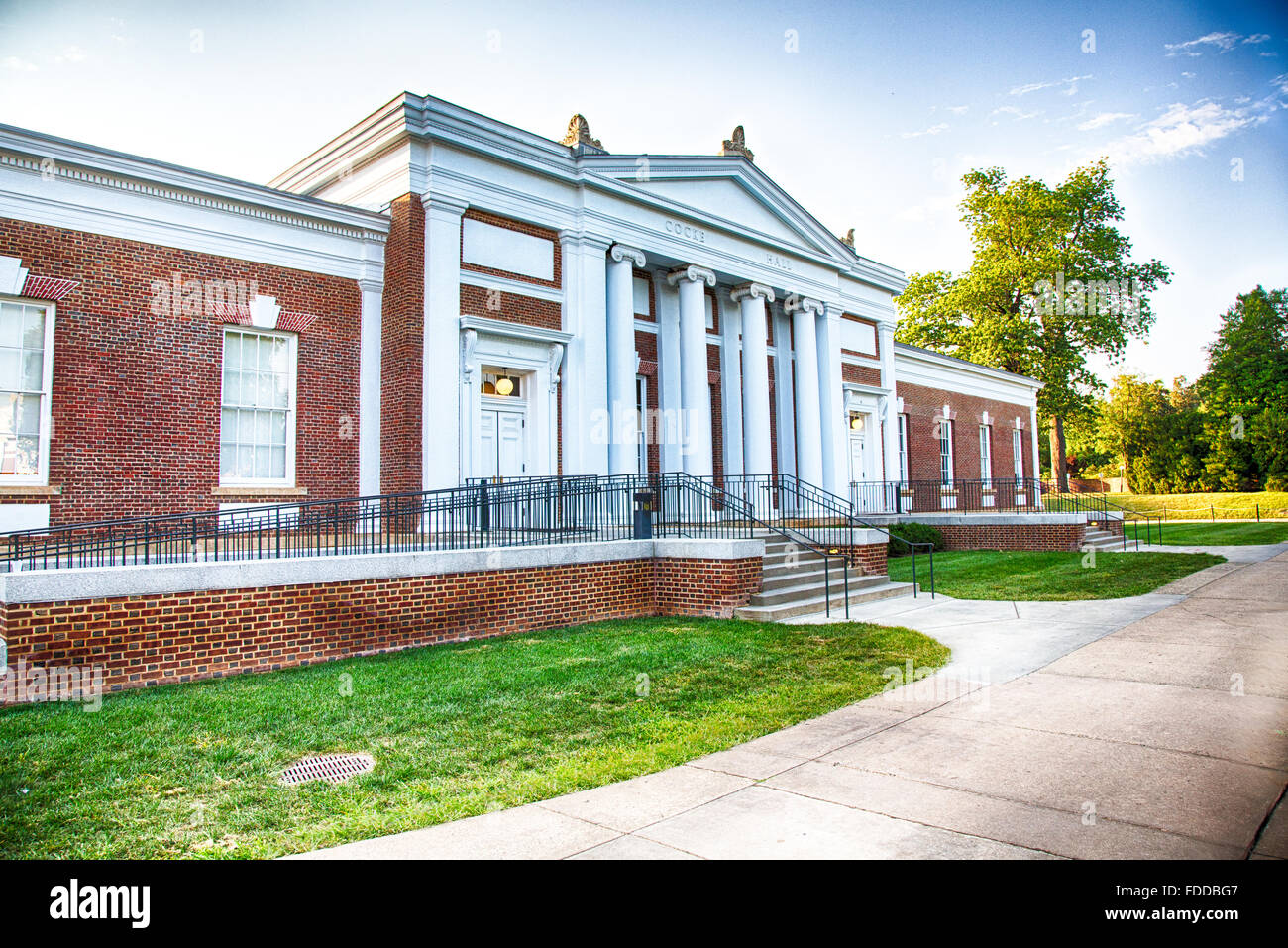 Cocke Hall is home to classrooms and offices. The Jefferson Revival building was designed by Stanford White of McKim, Mead & Whi Stock Photo