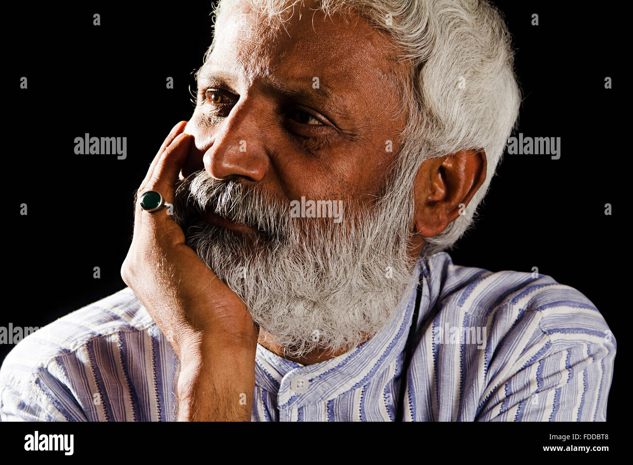 Simple black white man thinking hi-res stock photography and images - Alamy