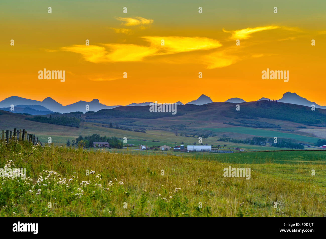 sunset in Alberta Foothills country Stock Photo 94339248 Alamy
