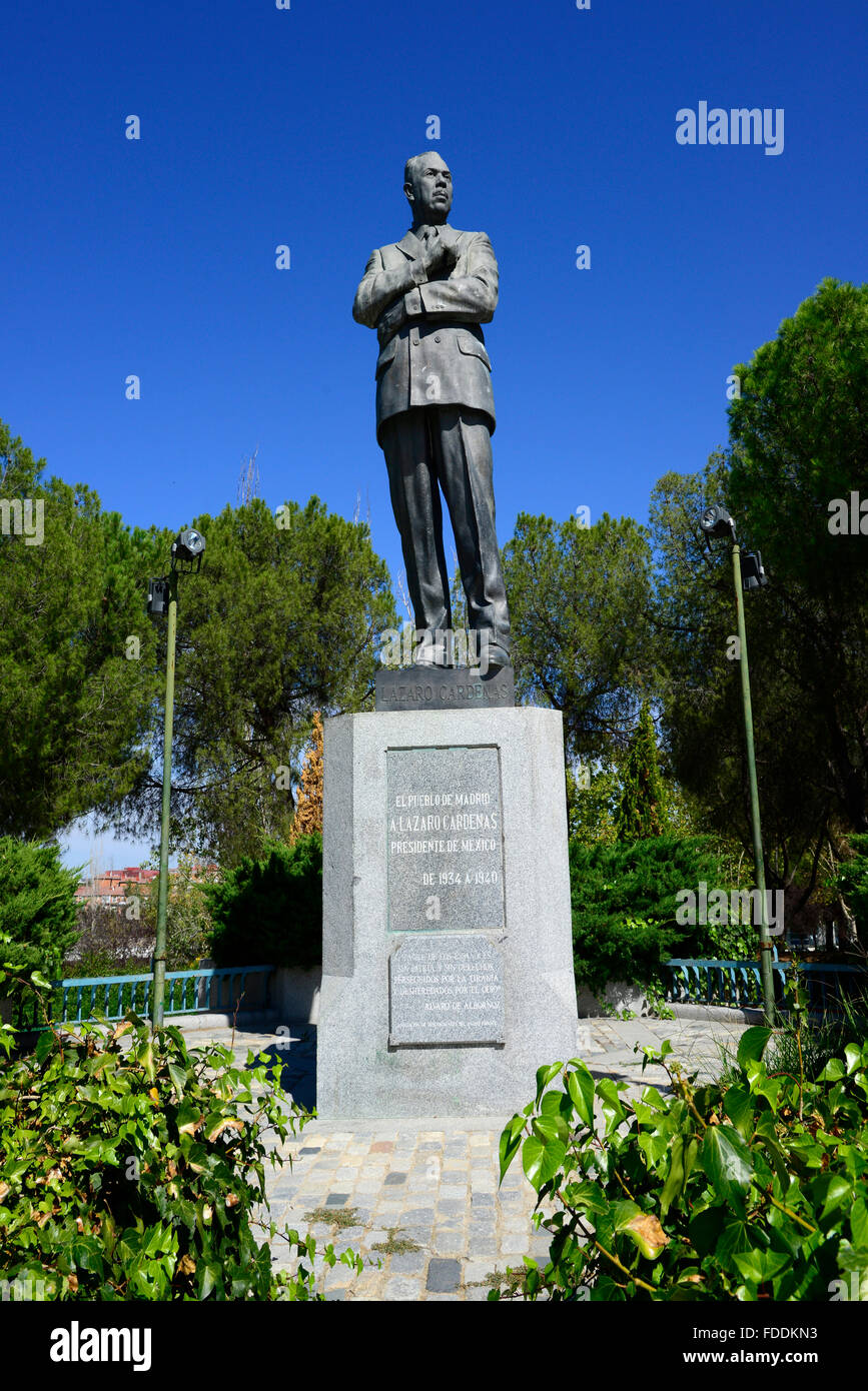 Statue Lazaro Cardenas Parque Norte Madrid Spain Es Stock Photo Alamy