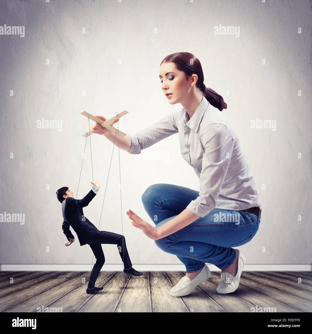 Puppeteer and Puppet Business Stock Photo - Image of domination, male:  39396652