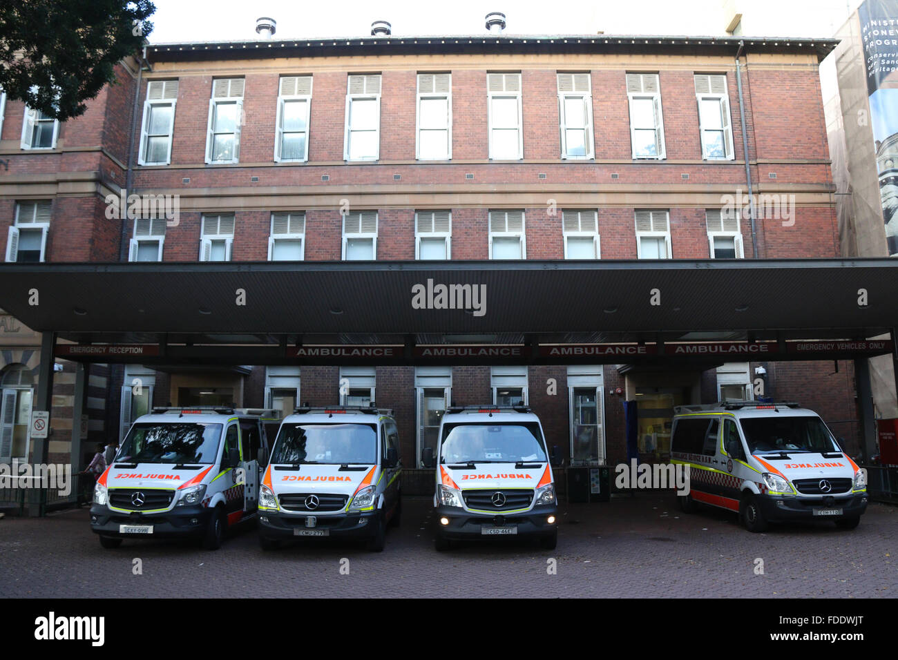 Ambulances Parked Outside The Accident And Emergency Entrance At The Royal Prince Alfred 1261