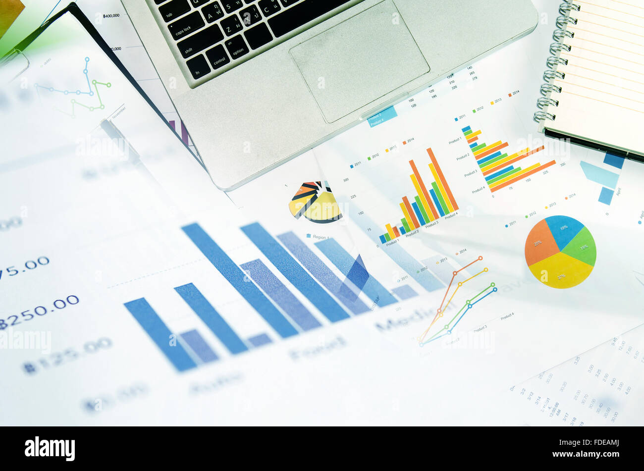 Financial graphs analysis and pen.Business Concept Stock Photo - Alamy
