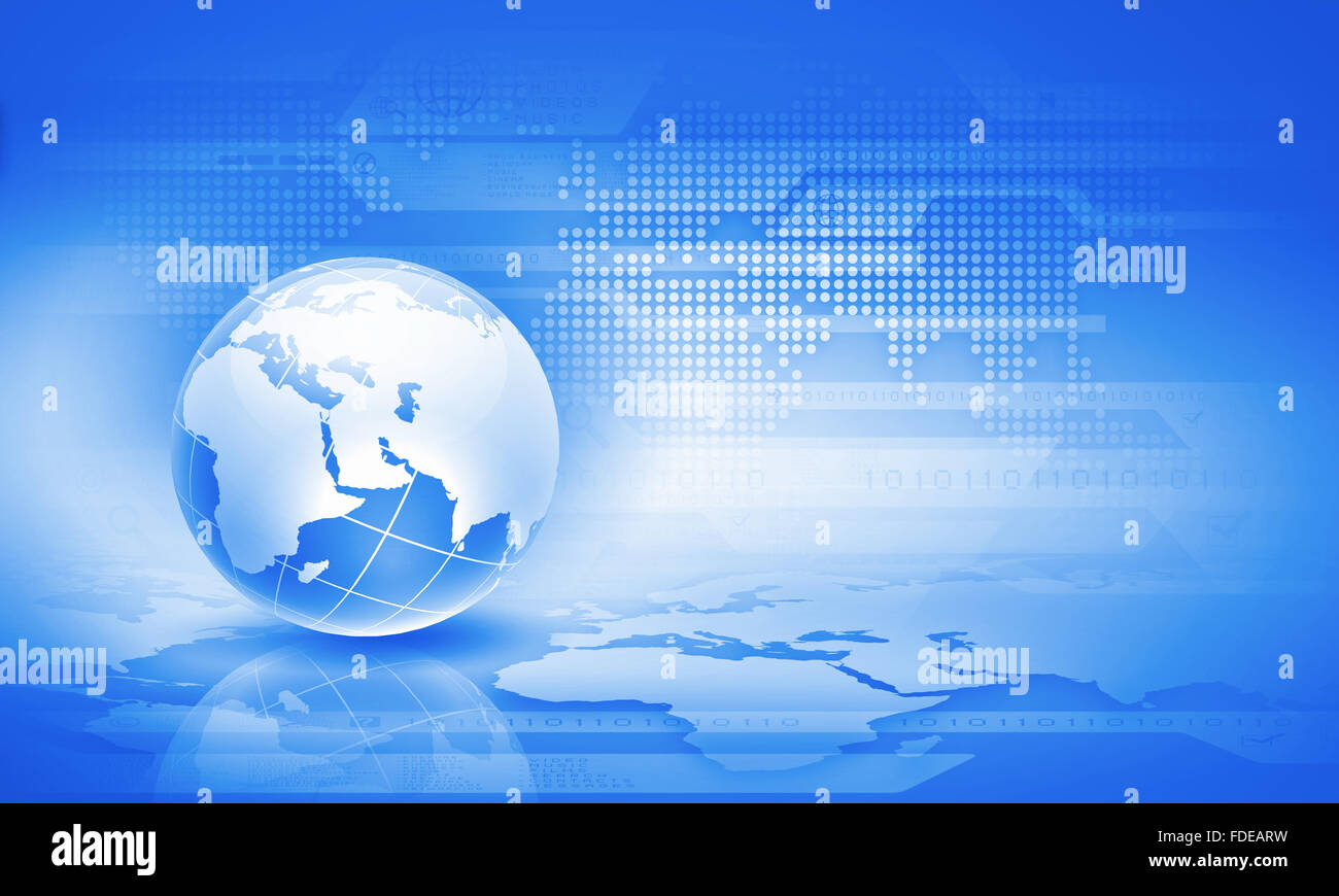 Blue digital image of globe. Background image Stock Photo - Alamy