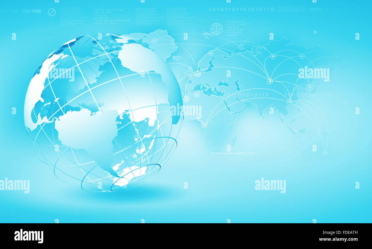 Blue digital image of globe. Background image Stock Photo - Alamy