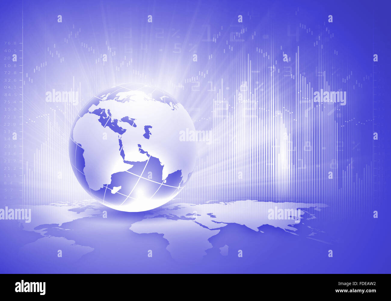 Blue digital image of globe. Background image Stock Photo - Alamy