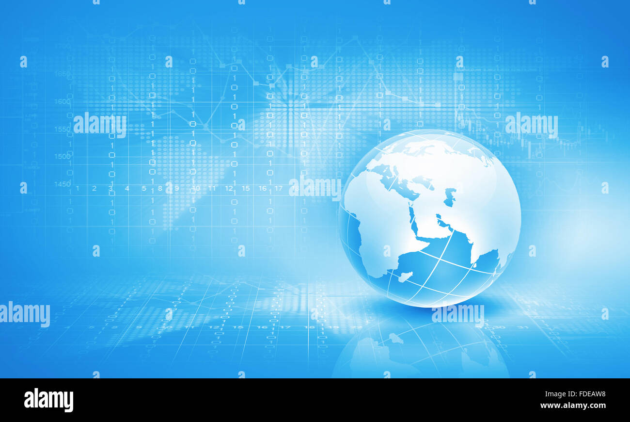 Blue digital image of globe. Background image Stock Photo - Alamy