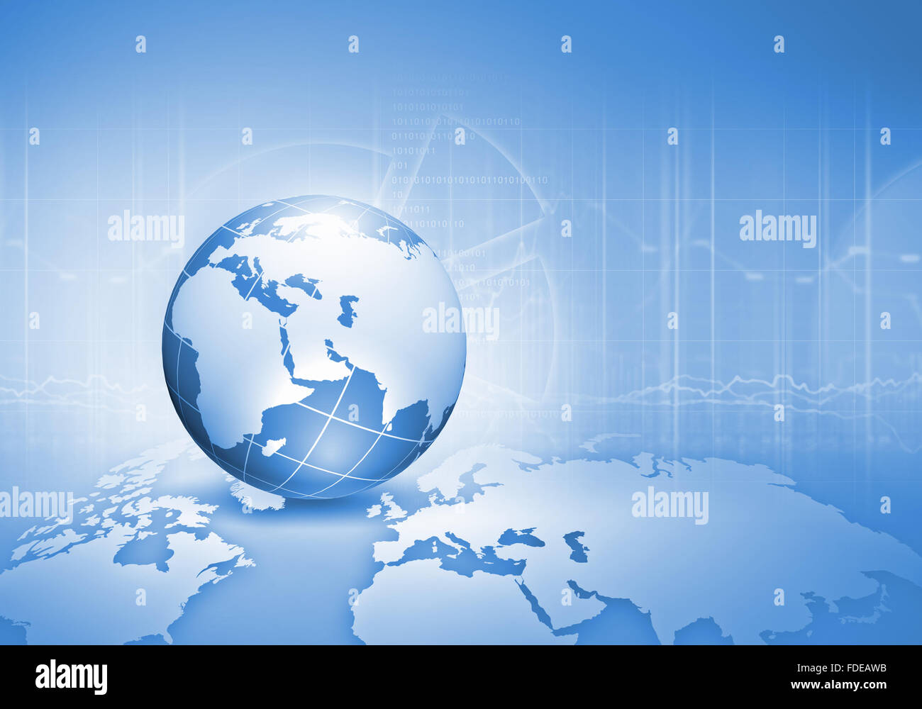Blue digital image of globe. Background image Stock Photo - Alamy