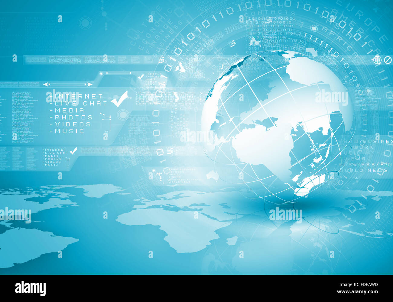 Blue digital image of globe. Background image Stock Photo - Alamy