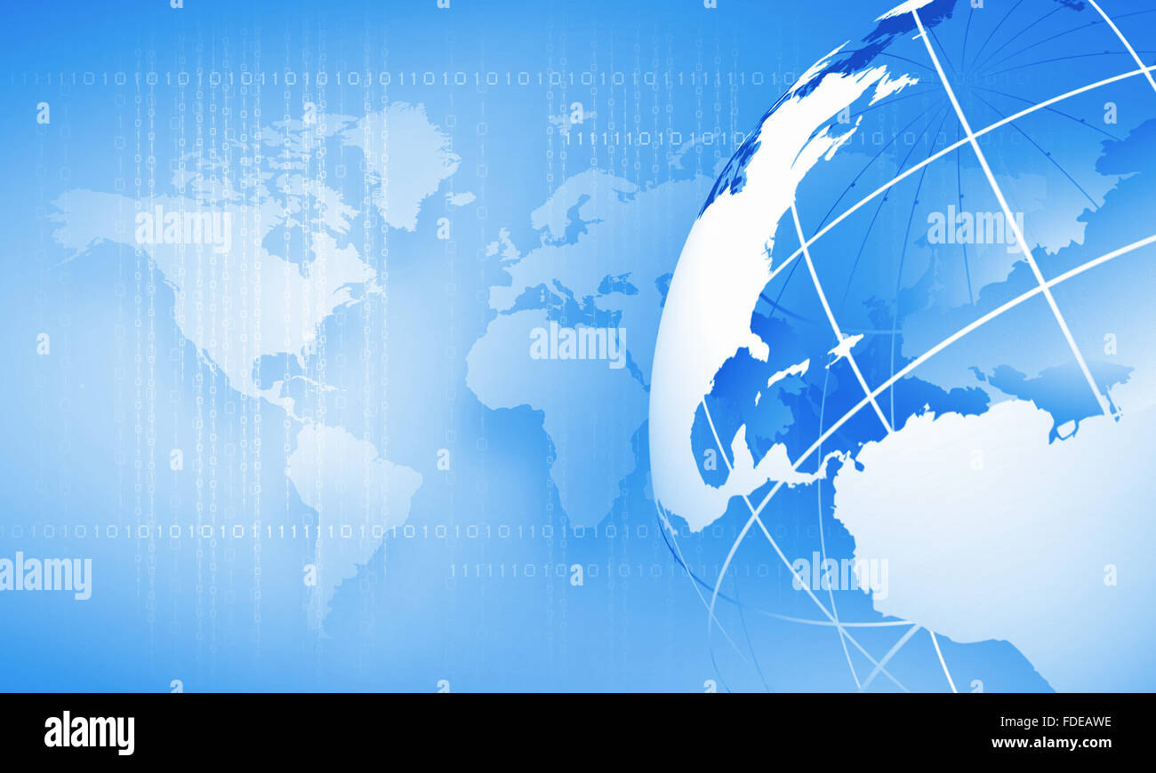 Blue digital image of globe. Background image Stock Photo - Alamy