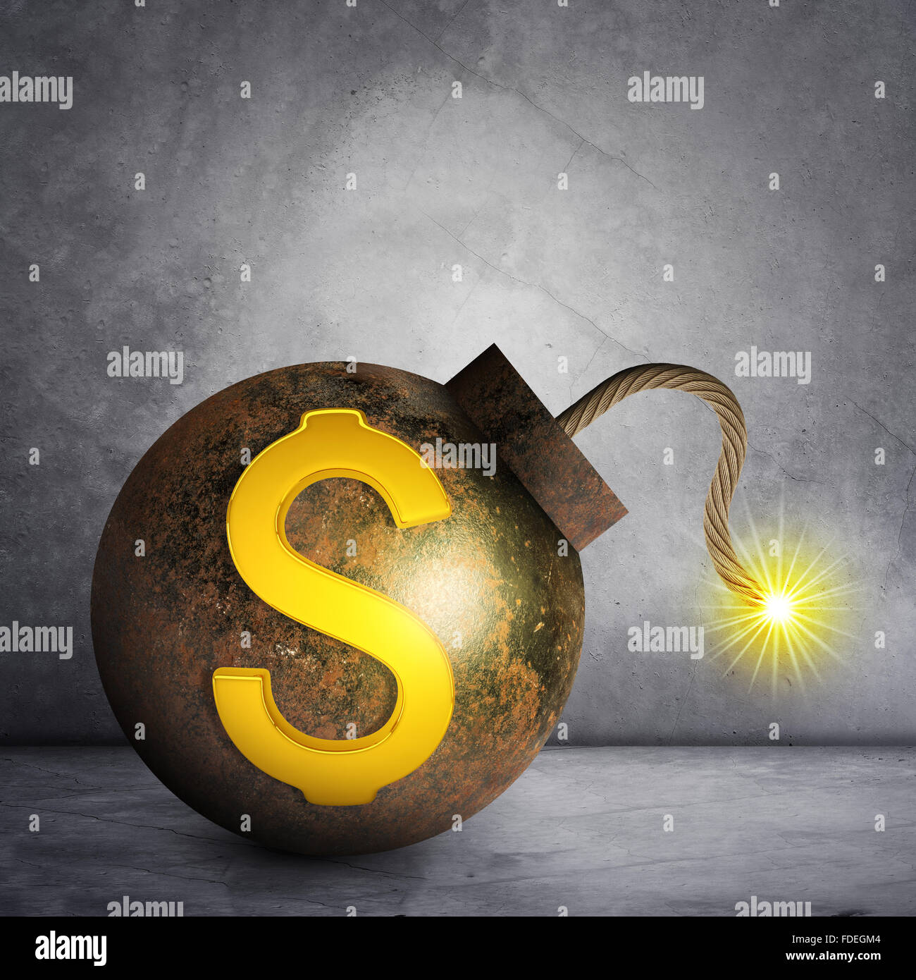 Bomb with ignited fuse Stock Photo Alamy
