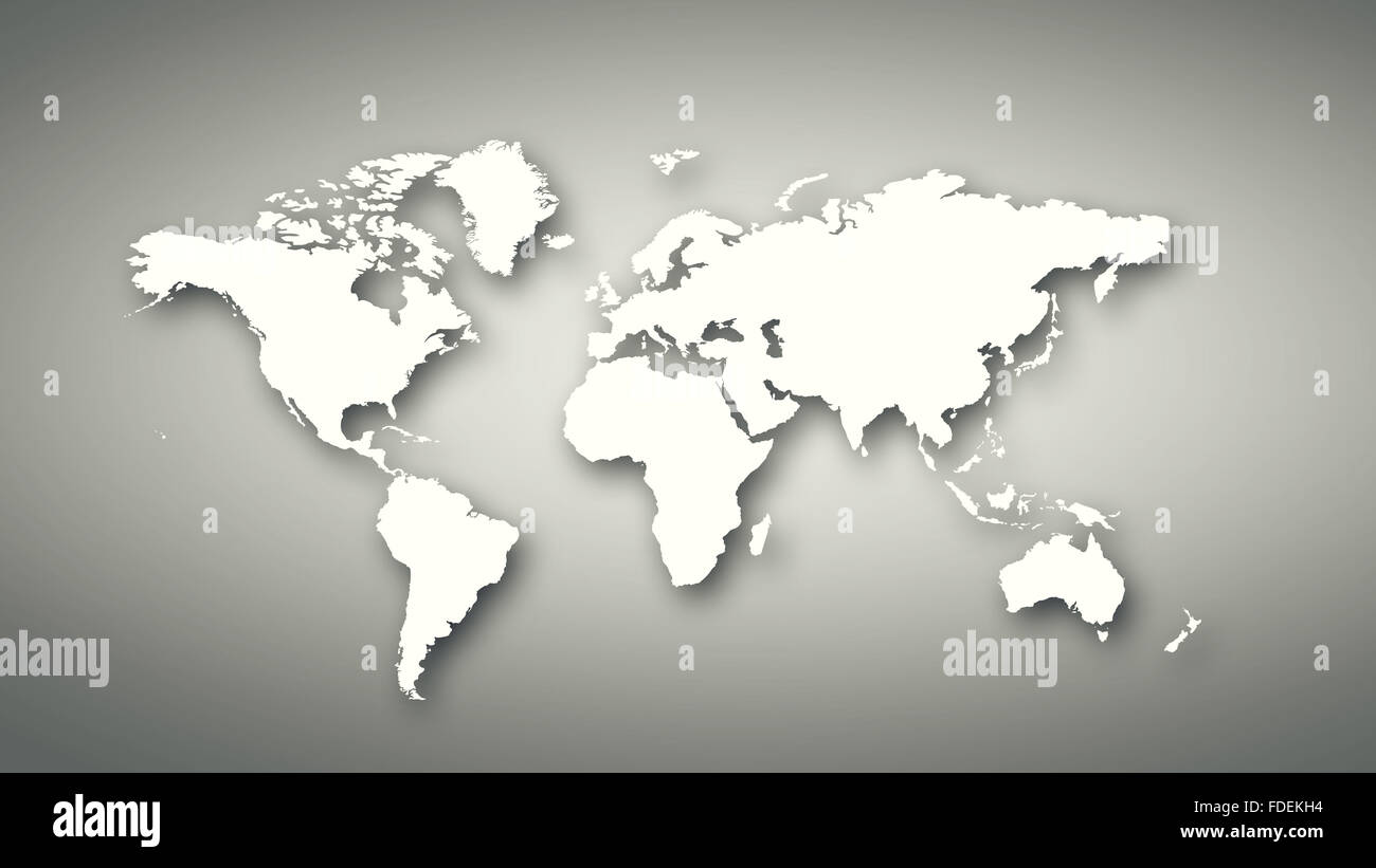Conceptual image with world map on concrete wall Stock Photo - Alamy