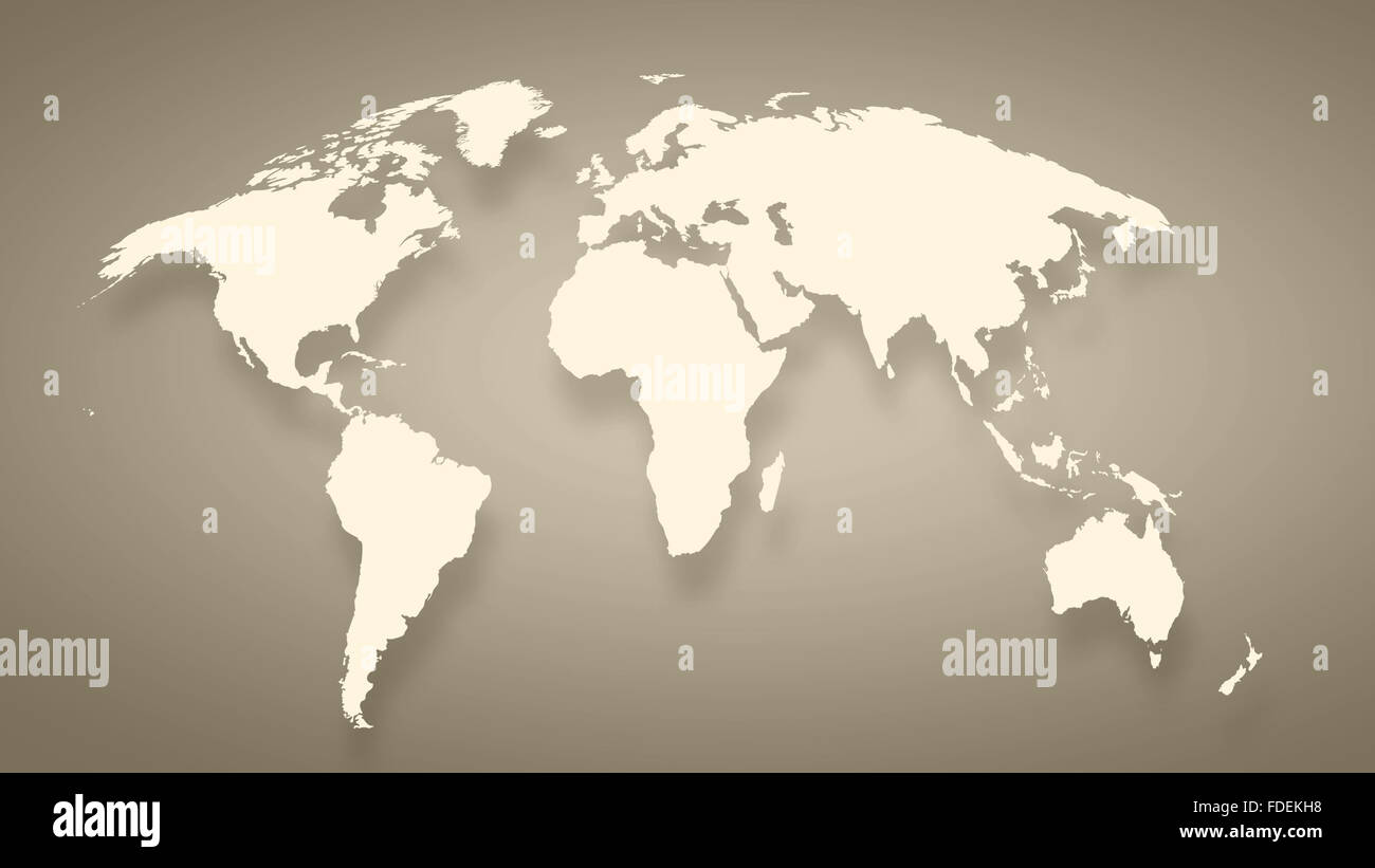 Conceptual image with world map on concrete wall Stock Photo - Alamy