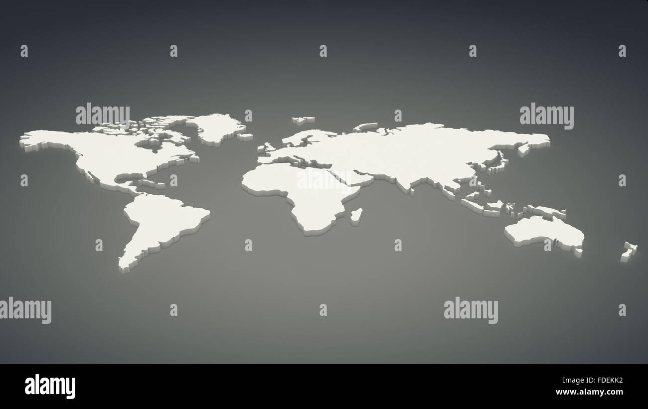 Conceptual image with world map on concrete wall Stock Photo - Alamy