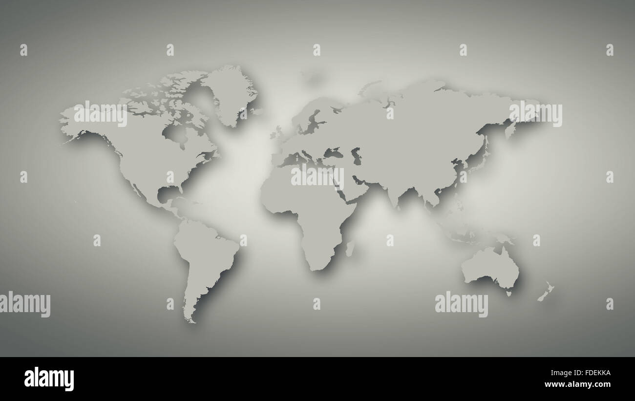 Conceptual image with world map on concrete wall Stock Photo - Alamy