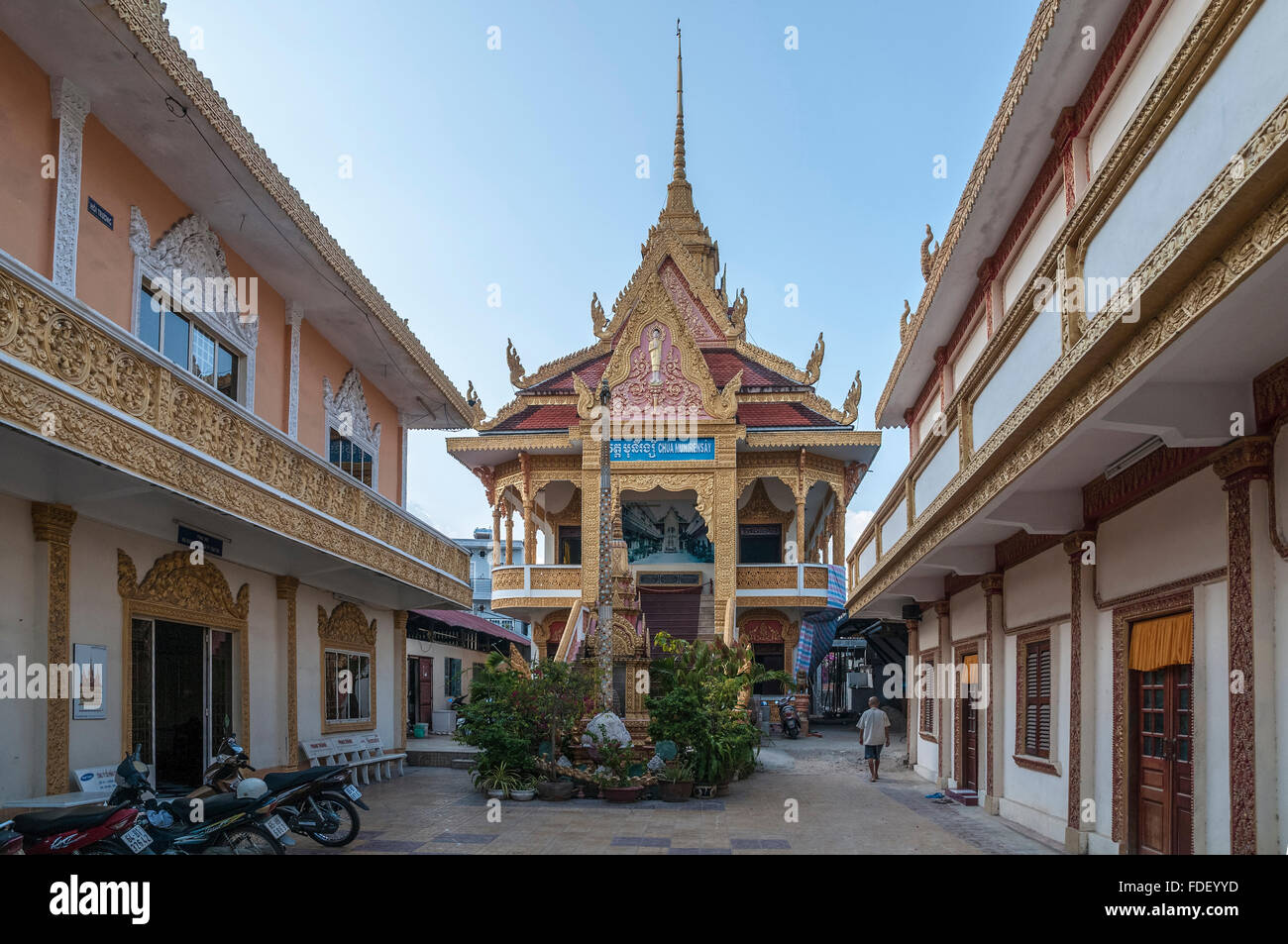 Viet Nam. Vietnam. East Asia. Chua Munirensay a Khmer temple in the city of Can Tho. Stock Photo