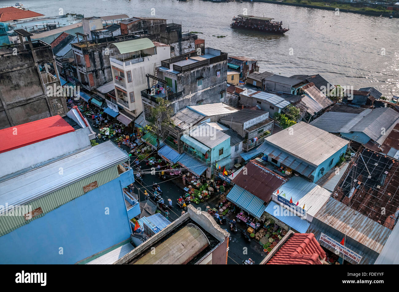 Viet Nam. Vietnam. East Asia. Can Tho. Hau river. Street Stock Photo