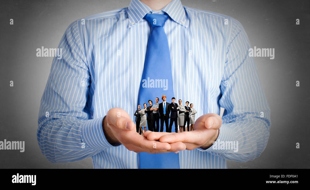 Close up of businessman holding in hands successful business team Stock ...