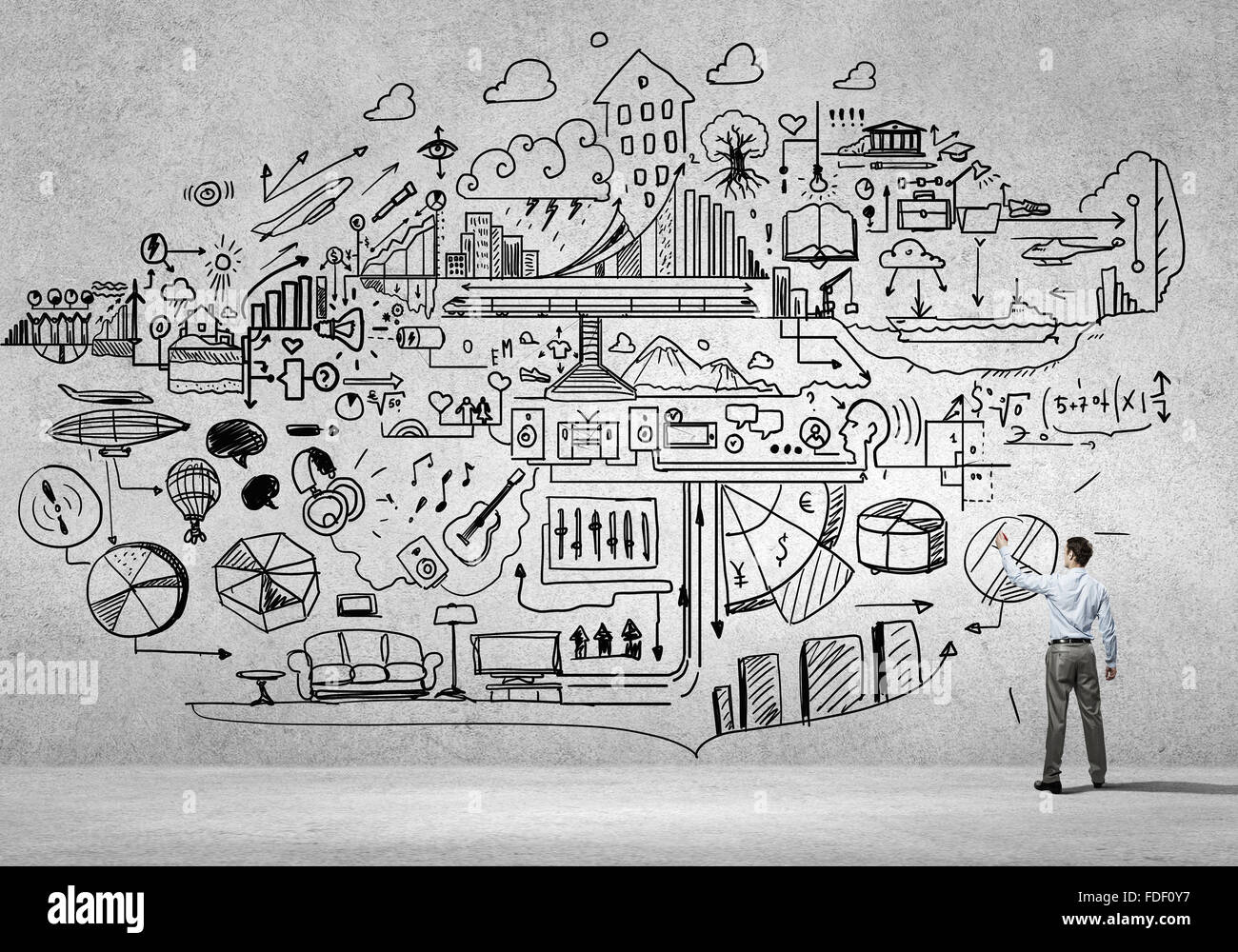 Background Image With Business Sketch And Strategy Drawings Stock Photo  Picture And Royalty Free Image Image 25644875