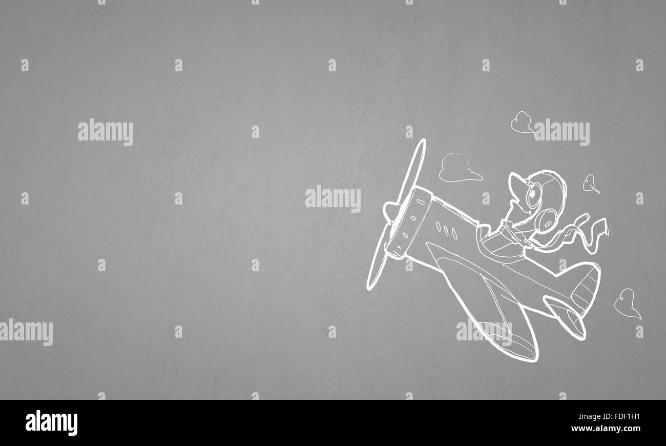 Cartoon pilot Black and White Stock Photos & Images - Alamy