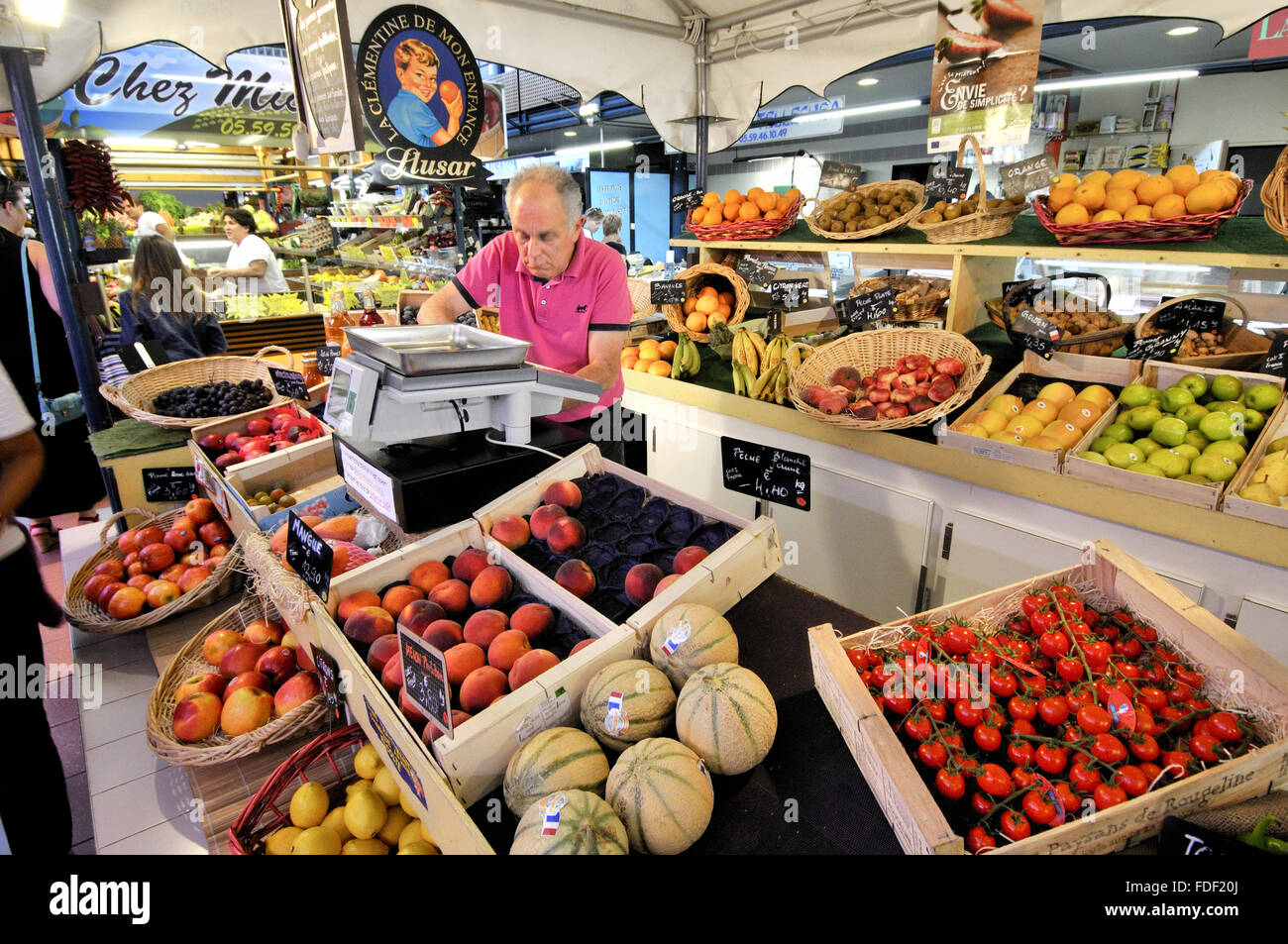 Bayonne market, PyrénéesAtlantiques, Aquitaine, France Stock Photo Alamy