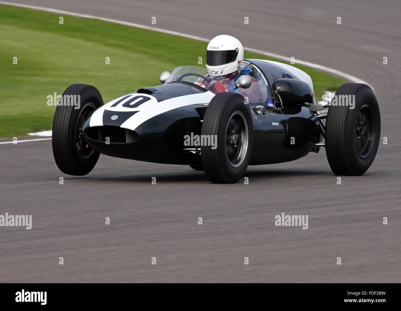 Rod Jolley racing his Cooper Climax T45/51 at Goodwood Revival 2015. Stock Photo