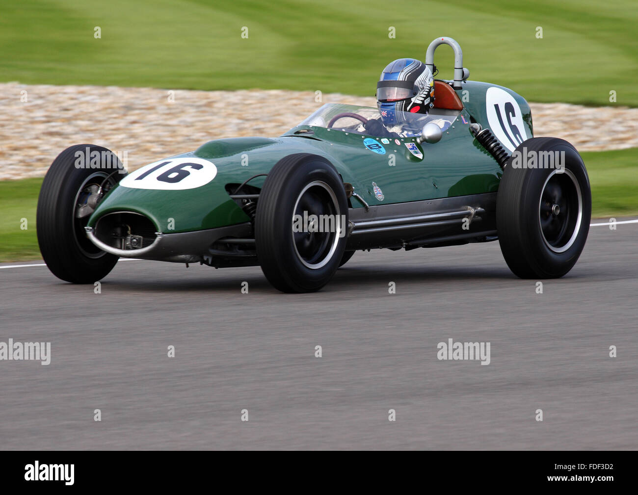 Roger Wills racing his Lotus-Climax 16 at Goodwood Stock Photo