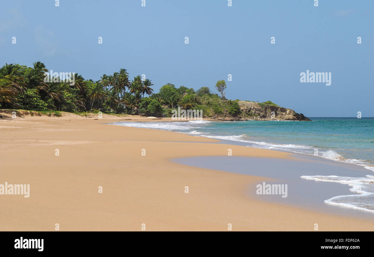 Stunning landscape of La Perle sandy beach, in Guadeloupe island, Basse Terre, French territory. Stock Photo