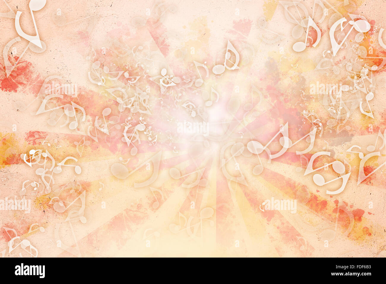 Abstract background image with music note symbols Stock Photo