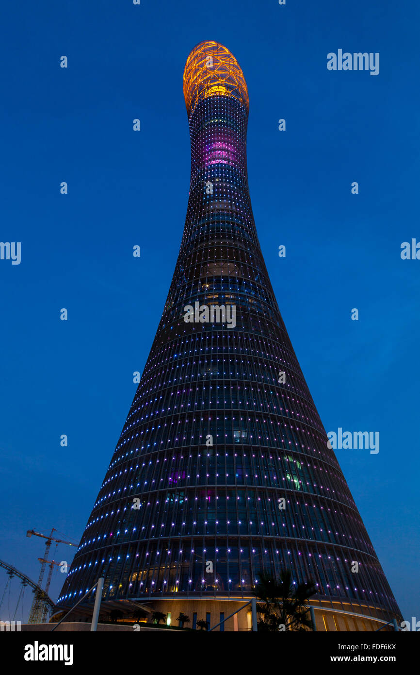 The Aspire Tower (The Torch Doha) Building, Doha, Qatar Stock Photo