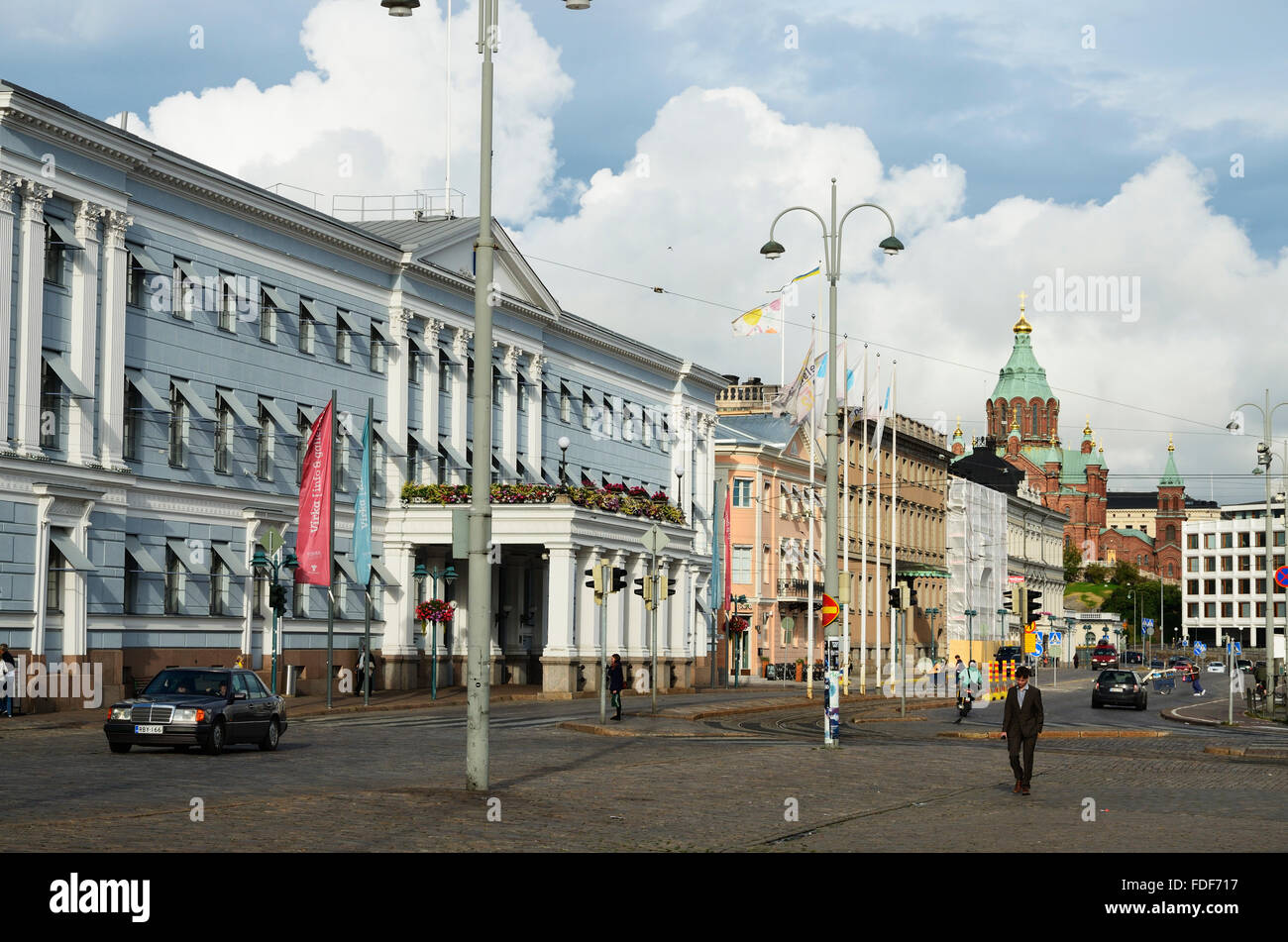 The Market Square is a central square in Helsinki, Finland Stock Photo