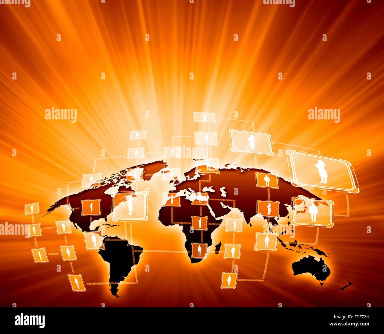 Orange vivid image of globe. Globalization concept Stock Photo - Alamy