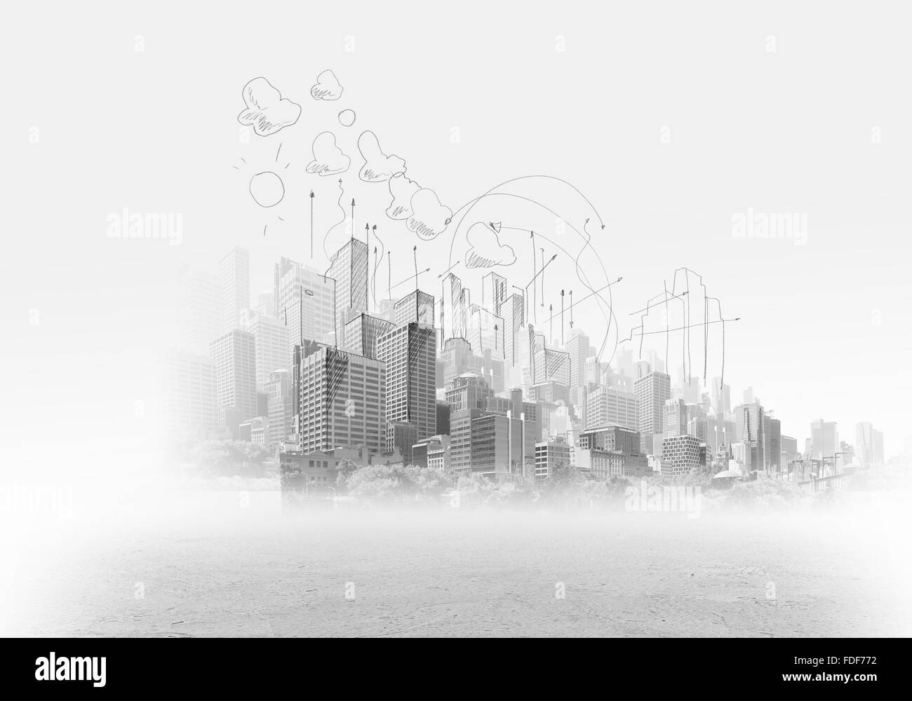 Hand drawing of urban scene. Construction concept Stock Photo Alamy