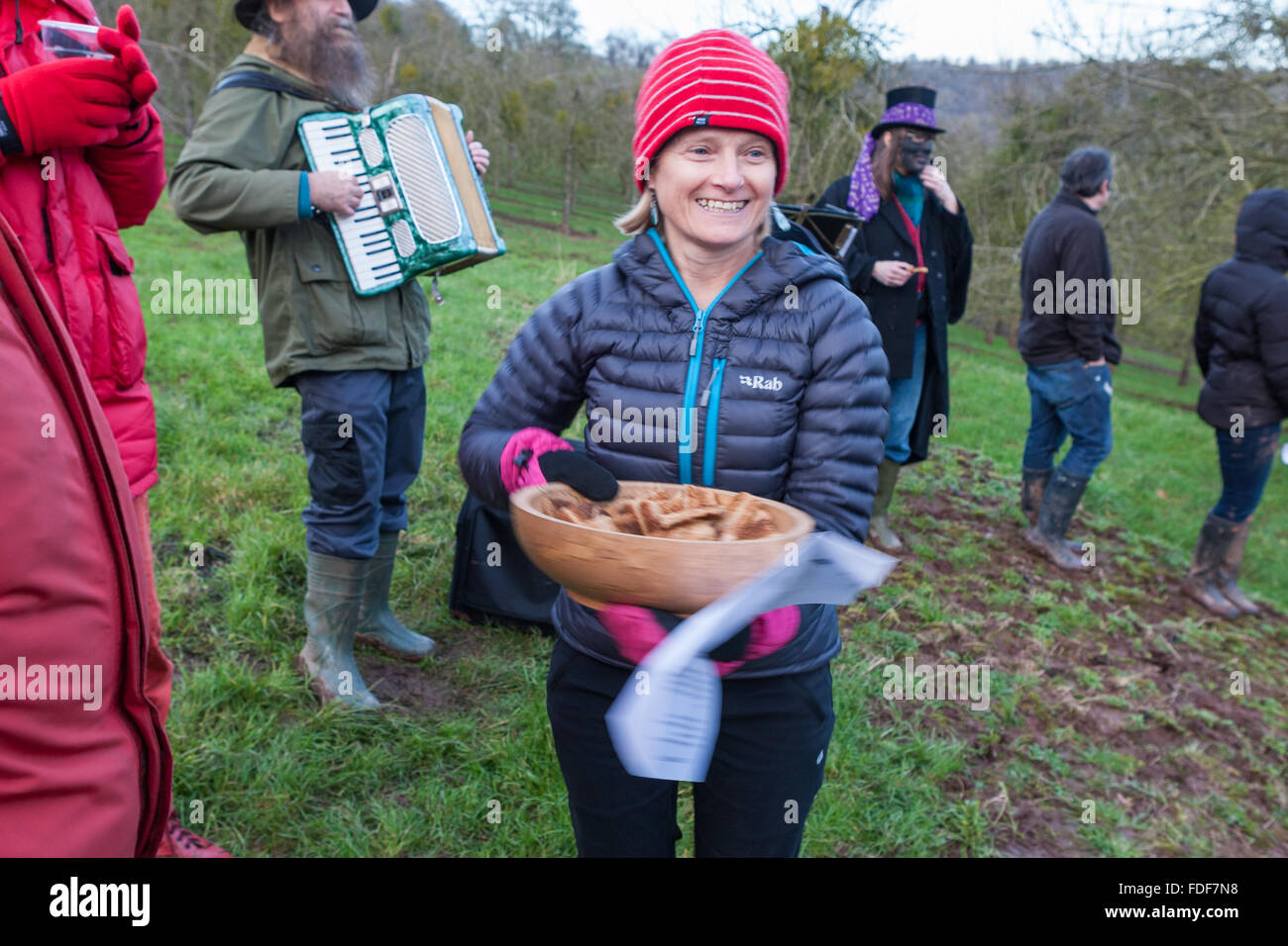 Newcastle, Monmouthshire, UK. 30th January, 2016. Traditional pagan