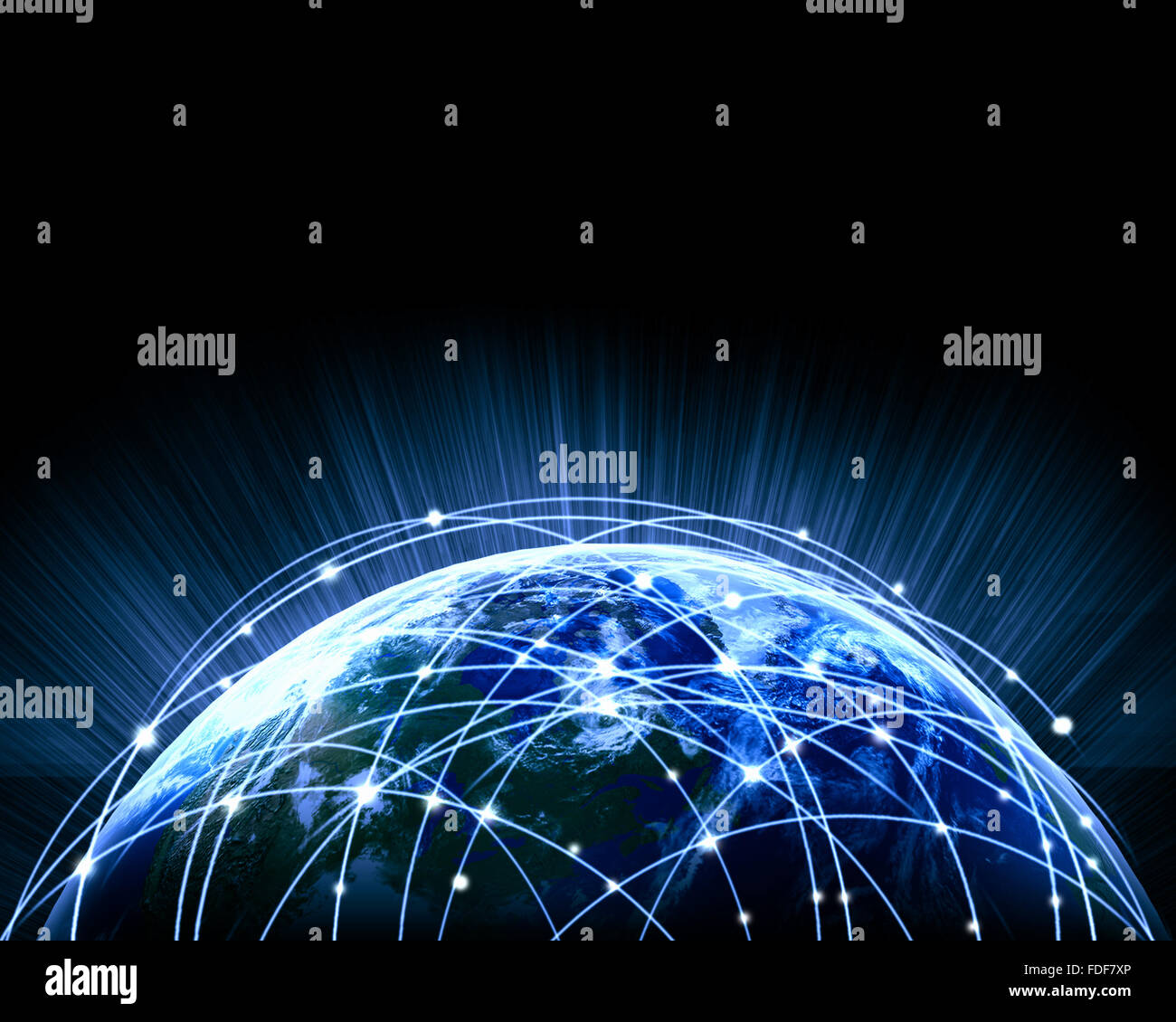 Blue vivid image of globe. Globalization concept. Elements of this ...