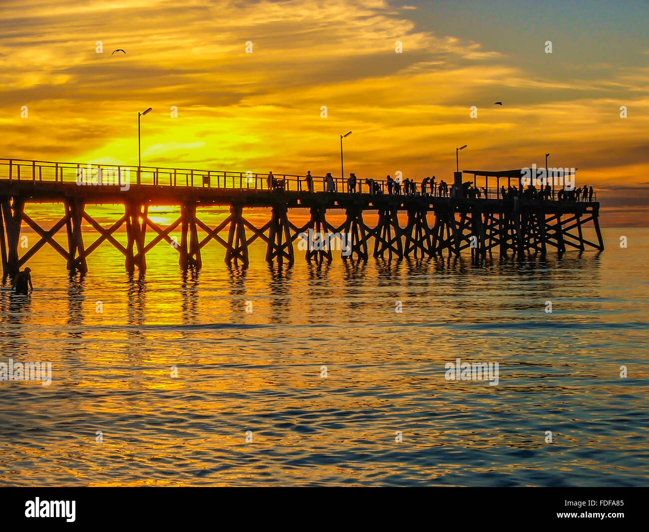 South Australian Sunset from Largs Bay Adelaide Stock Photo Alamy