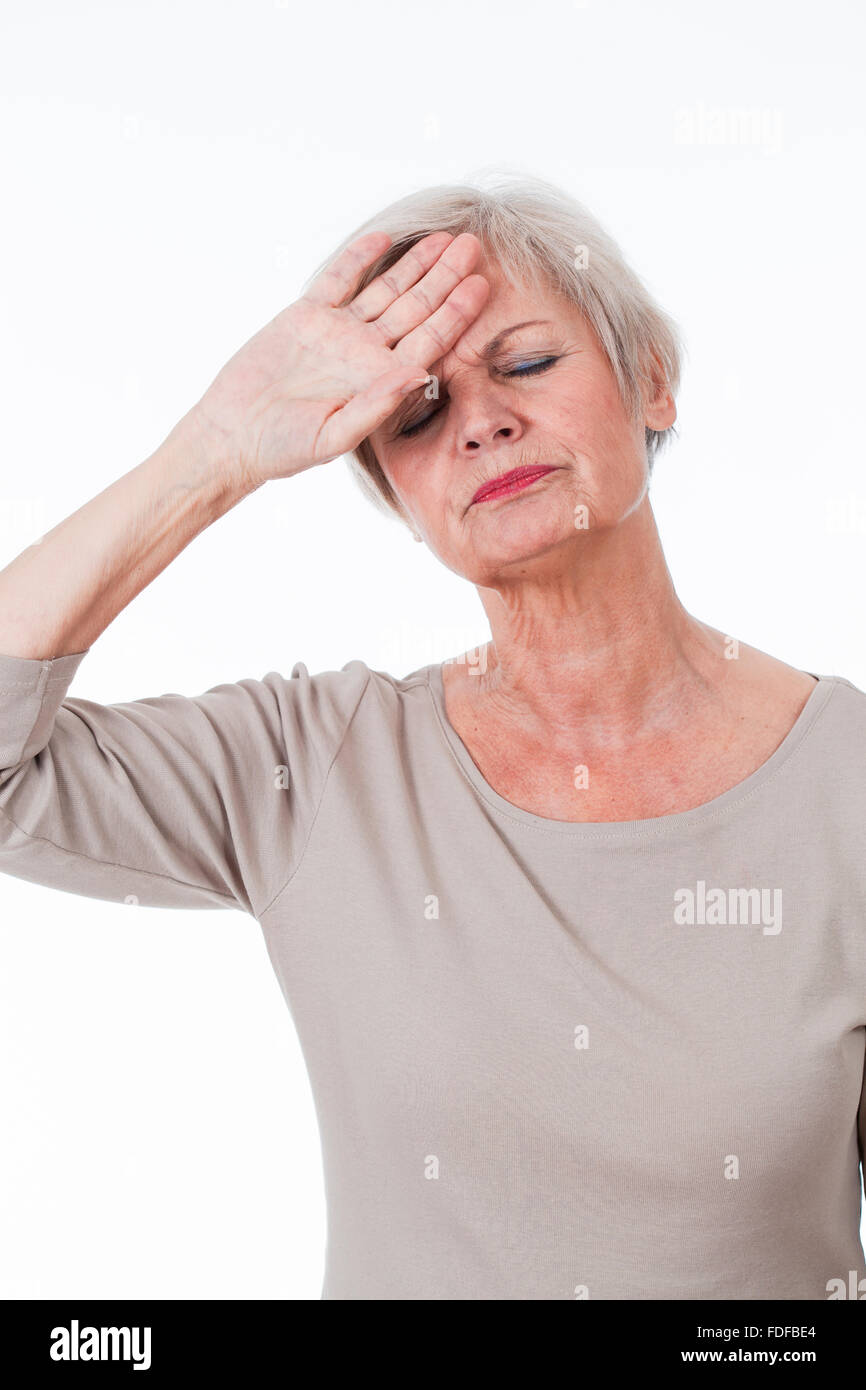 senior older woman with migraine and tooth pain Stock Photo Alamy