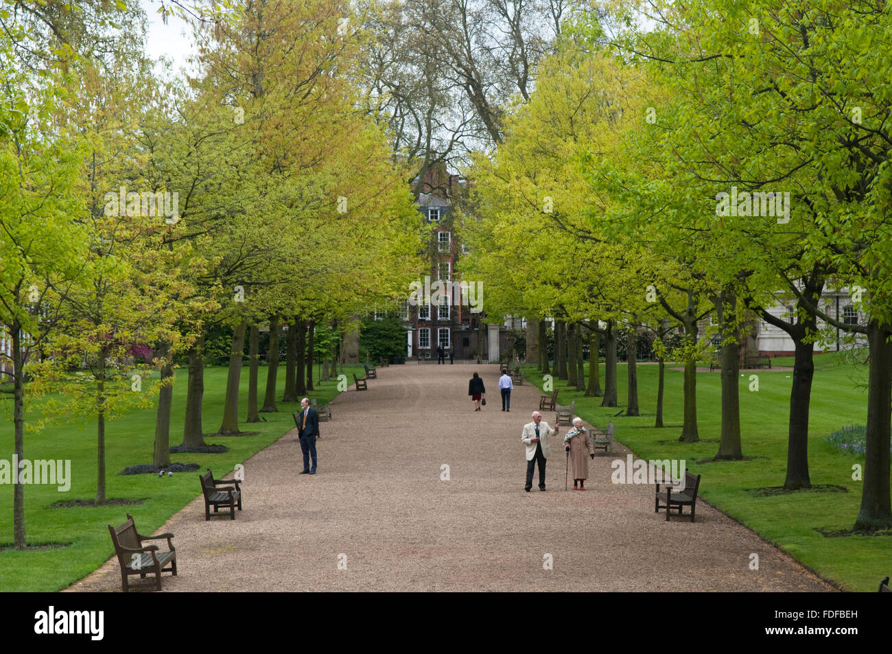 Four Inns Walk People in Gray's Inn Walks and Gardens, London, one of the four Inns of ...