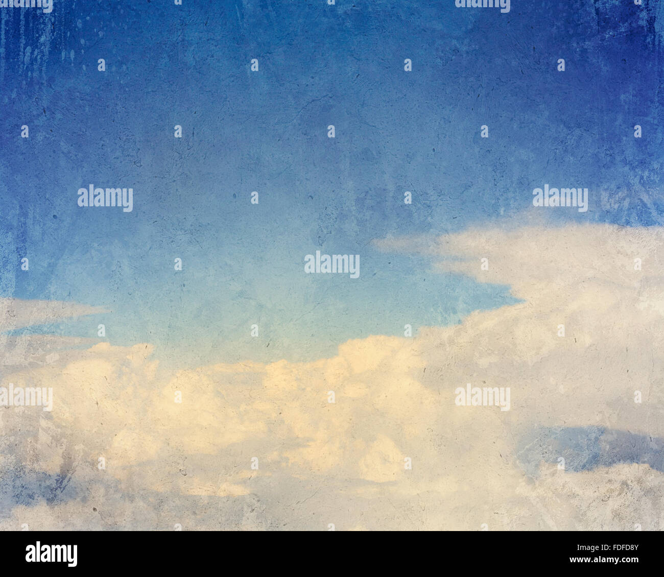 Old painting with cloudy blue sky as a background Stock Photo - Alamy